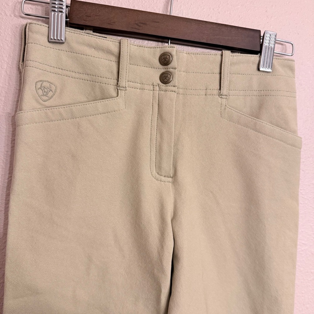 Ariat Kids Brittany Knee Patch Breeches Tan Equestrian Riding Pants Size 12 - Picture 4 of 8